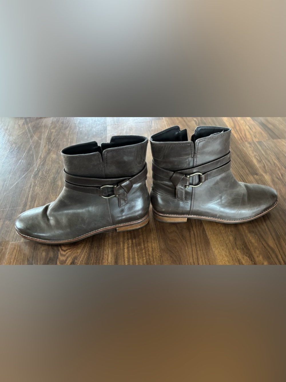 Women's Brown Leather Ankle Sperry Boot with Strap Detail size 10